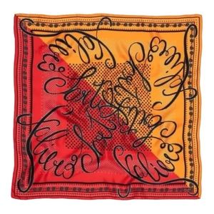 Faliero Sarti Red / Orange Monni 100% Silk Small Scarf E212026